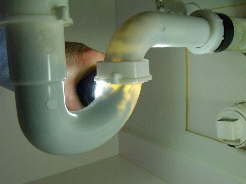 Clean P-trap inspection — we check and replace these regularly
