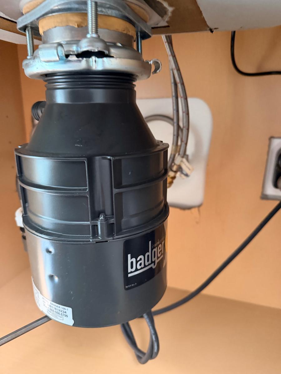 InSinkErator Badger 100 close-up after install – Echo Park